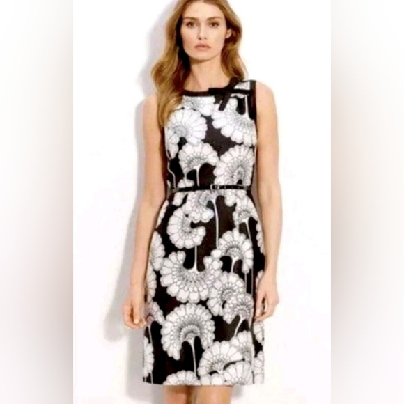 Kate Spade Florence Broadhurst Collab Black Floral Austin Retro Sheath Dress - Picture 1 of 12